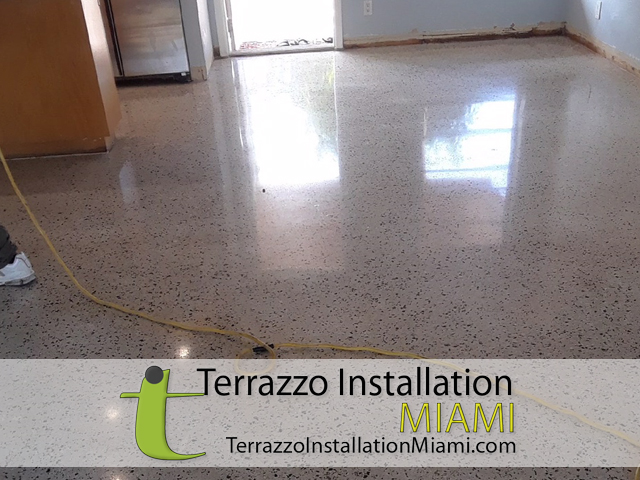 Terrazzo Clean and Polishing Process Miami